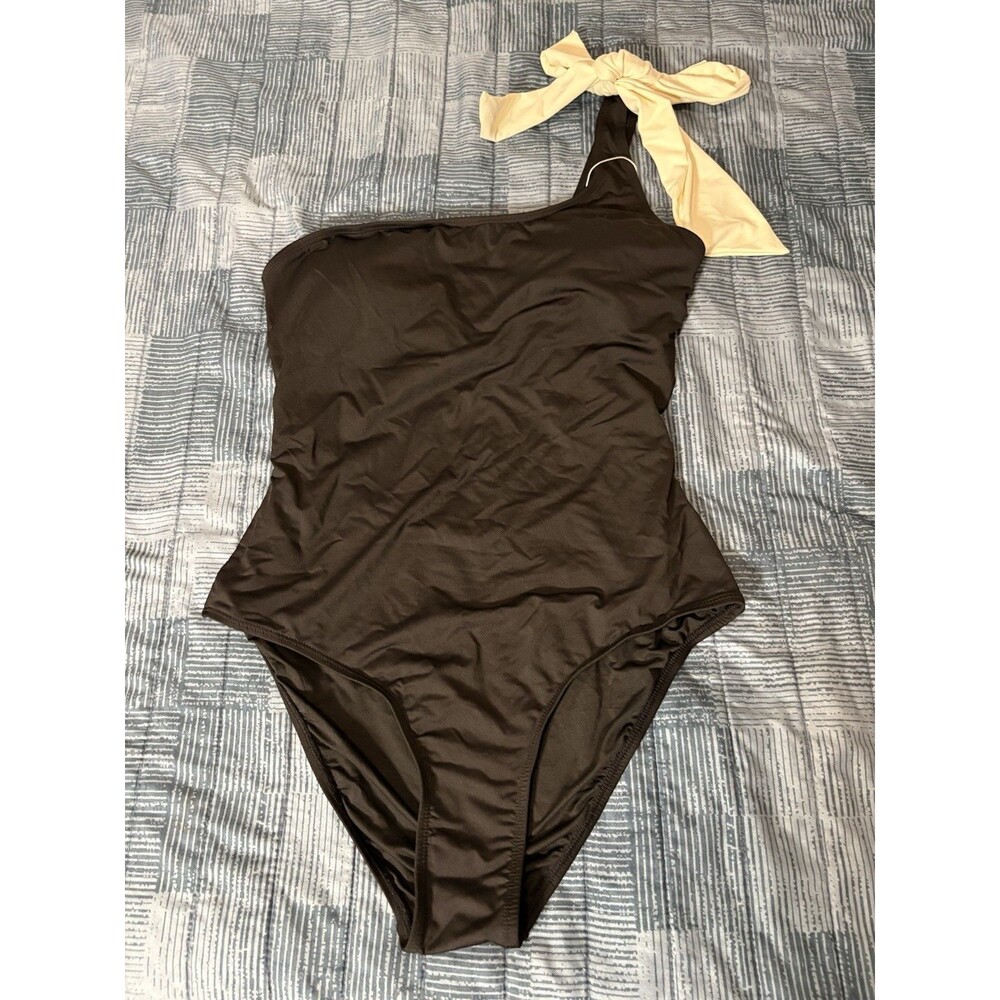 Baltic Born Womens Dalaman One Shoulder One Piece Swimsuit Size Large NWT Black